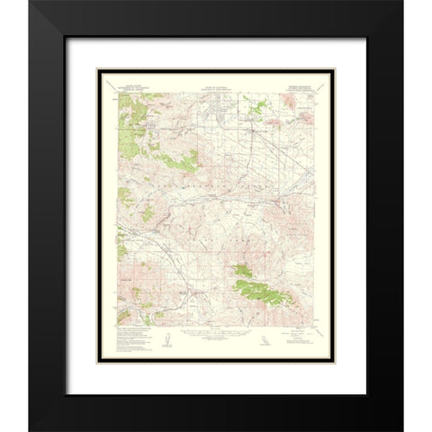 Borrego California Quad - USGS 1961 Black Modern Wood Framed Art Print with Double Matting by USGS