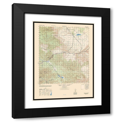 Borego Sheet - US Army  1942 Black Modern Wood Framed Art Print with Double Matting by US Army