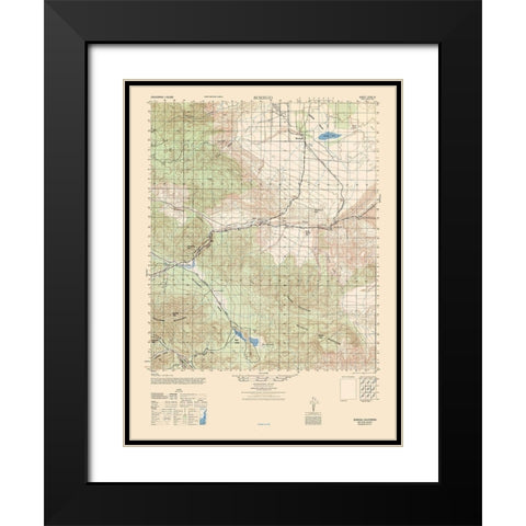 Borego Sheet - US Army  1942 Black Modern Wood Framed Art Print with Double Matting by US Army