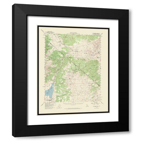 Bridgeport California Nevada Quad - USGS 1958 Black Modern Wood Framed Art Print with Double Matting by USGS