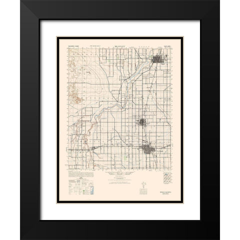 Brawley Sheet - US Army  1944 Black Modern Wood Framed Art Print with Double Matting by US Army