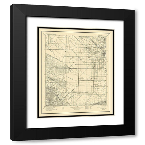 Buena Vista Lake California Quad - USGS 1912 Black Modern Wood Framed Art Print with Double Matting by USGS