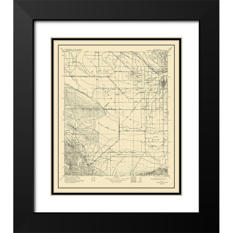 Buena Vista Lake California Quad - USGS 1912 Black Modern Wood Framed Art Print with Double Matting by USGS