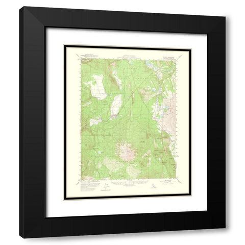 Burney California Quad - USGS 1964 Black Modern Wood Framed Art Print with Double Matting by USGS