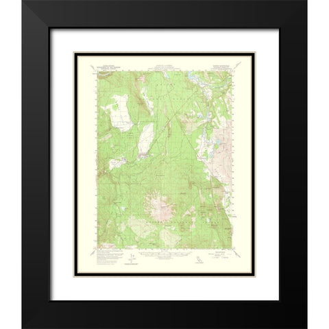 Burney California Quad - USGS 1964 Black Modern Wood Framed Art Print with Double Matting by USGS