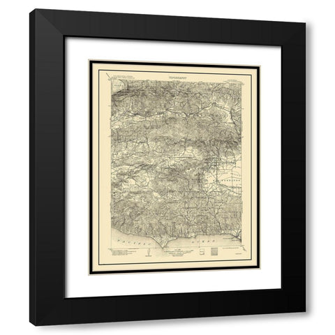 Camulos California Quad - USGS 1903 Black Modern Wood Framed Art Print with Double Matting by USGS