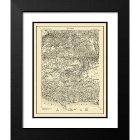 Camulos California Quad - USGS 1903 Black Modern Wood Framed Art Print with Double Matting by USGS