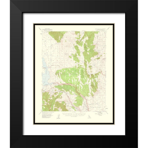 Casa Diablo Mountain California Quad - USGS 1961 Black Modern Wood Framed Art Print with Double Matting by USGS