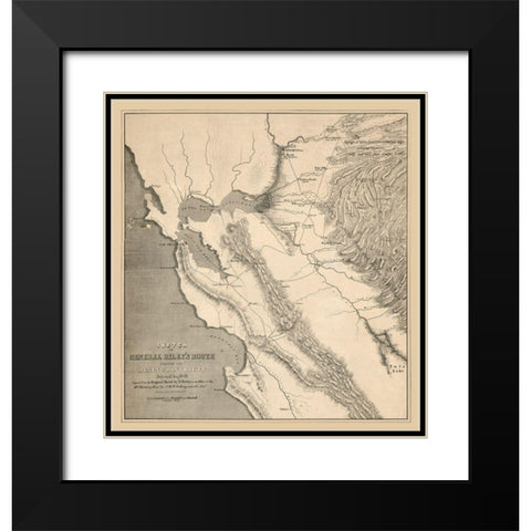 California Mining Districts - Derby 1849  Black Modern Wood Framed Art Print with Double Matting by Derby