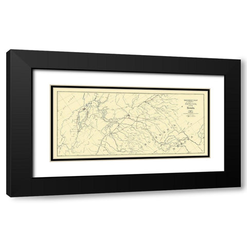 Central California, Part of Nevada Railroad 1865 Black Modern Wood Framed Art Print with Double Matting by Bielawski