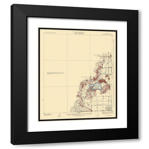 Chatsworth California Quad - USGS 1927 Black Modern Wood Framed Art Print with Double Matting by USGS