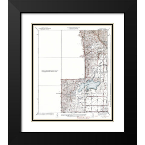 Chatsworth California Quad - USGS 1940 Black Modern Wood Framed Art Print with Double Matting by USGS