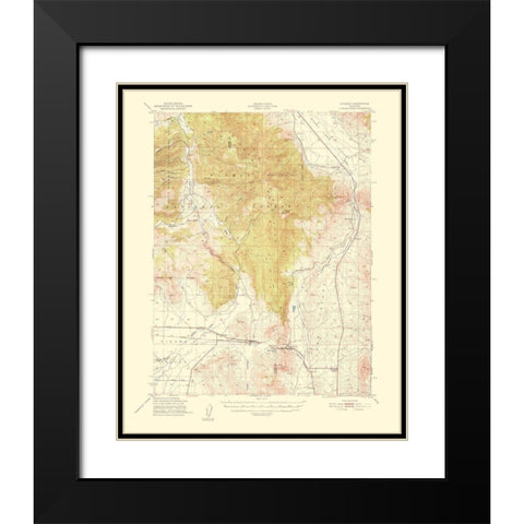 Chilcoot California Quad - USGS 1956 Black Modern Wood Framed Art Print with Double Matting by USGS