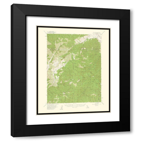 China Mountain California Quad - USGS 1961 Black Modern Wood Framed Art Print with Double Matting by USGS