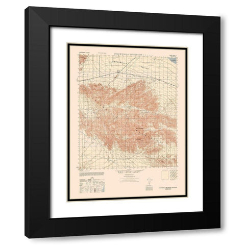 Chuckwalla Mountains Sheet - US Army  1944 Black Modern Wood Framed Art Print with Double Matting by US Army