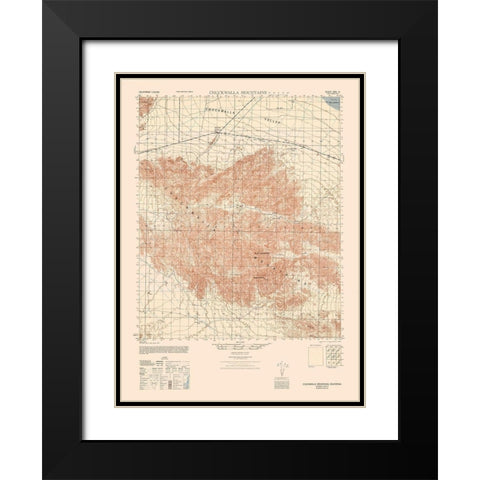 Chuckwalla Mountains Sheet - US Army  1944 Black Modern Wood Framed Art Print with Double Matting by US Army