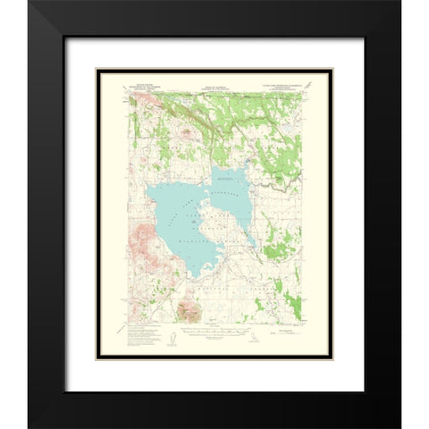 Clear Lake California Quad - USGS 1964 Black Modern Wood Framed Art Print with Double Matting by USGS