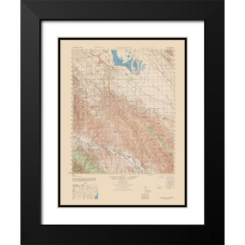 Caliente Mountain Quad - USGS  1943 Black Modern Wood Framed Art Print with Double Matting by USGS