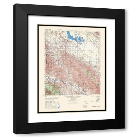 Caliente Mountain Sheet - US Army 1943 Black Modern Wood Framed Art Print with Double Matting by US Army