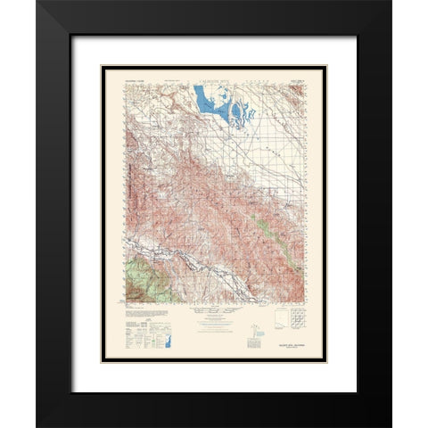 Caliente Mountain Sheet - US Army 1943 Black Modern Wood Framed Art Print with Double Matting by US Army