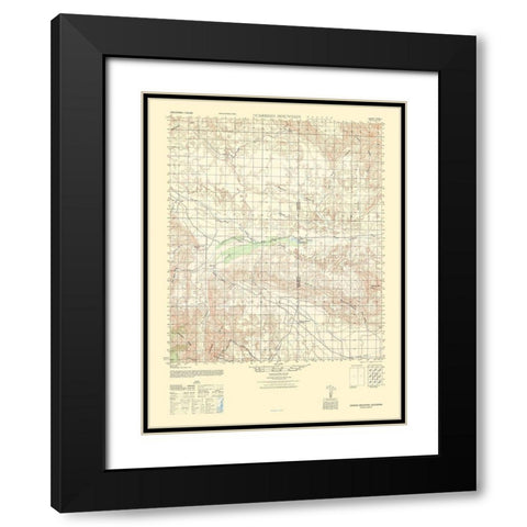 Carrizo Mountain Sheet - US Army 1942 Black Modern Wood Framed Art Print with Double Matting by US Army