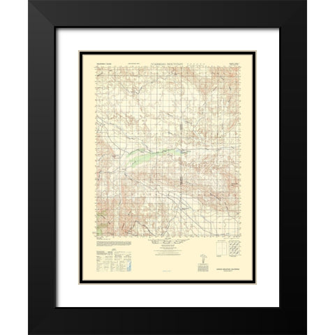 Carrizo Mountain Sheet - US Army 1942 Black Modern Wood Framed Art Print with Double Matting by US Army