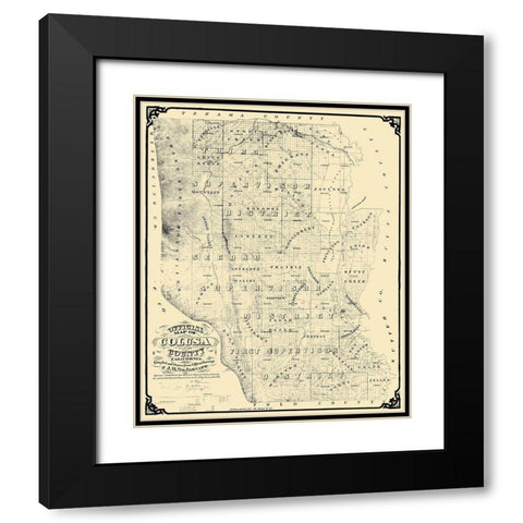 Colusa California Landowner - DeJarnett 1874 Black Modern Wood Framed Art Print with Double Matting by DeJarnett