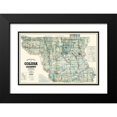 Colusa California Landowner - Kaerth 1915 Black Modern Wood Framed Art Print with Double Matting by Kaerth