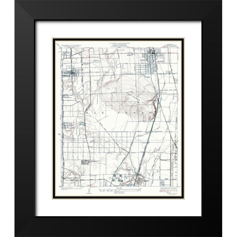 Compton California Quad - USGS 1924 Black Modern Wood Framed Art Print with Double Matting by USGS