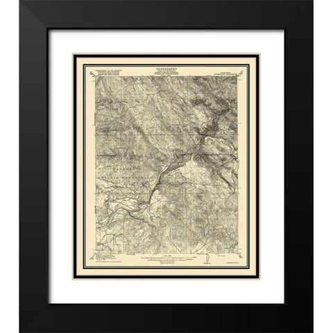 Copperopolis California Quad - USGS 1916 Black Modern Wood Framed Art Print with Double Matting by USGS
