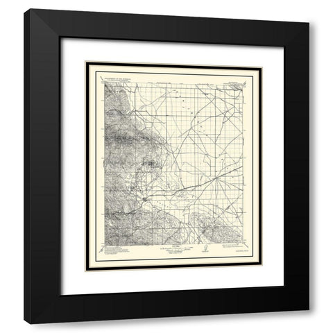 Coalinga California Quad - USGS 1912 Black Modern Wood Framed Art Print with Double Matting by USGS