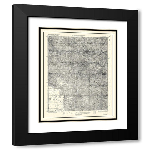 Covelo California Quad - USGS 1926 Black Modern Wood Framed Art Print with Double Matting by USGS