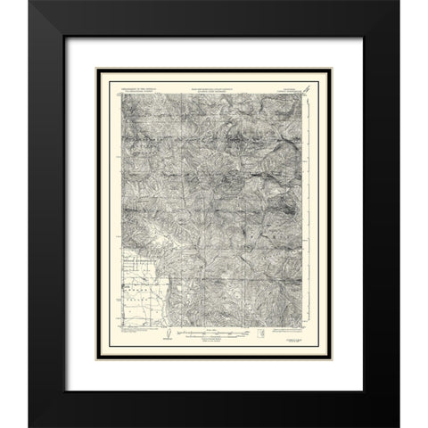Covelo California Quad - USGS 1926 Black Modern Wood Framed Art Print with Double Matting by USGS