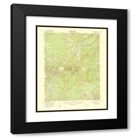 Colfax California Quad - USGS 1961 Black Modern Wood Framed Art Print with Double Matting by USGS