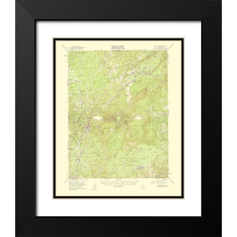 Colfax California Quad - USGS 1961 Black Modern Wood Framed Art Print with Double Matting by USGS