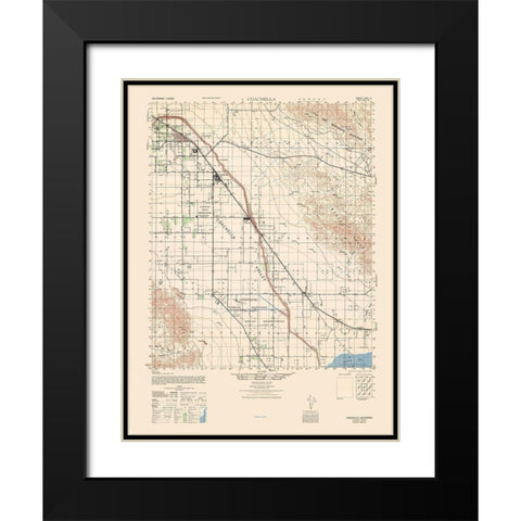 Coachella Sheet - US Army  1943 Black Modern Wood Framed Art Print with Double Matting by US Army