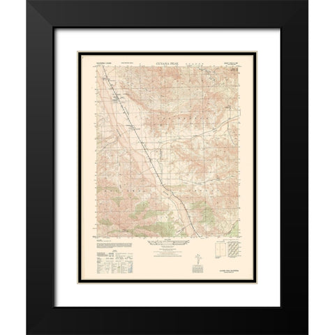 Cuyama Peak Sheet - US Army 1943 Black Modern Wood Framed Art Print with Double Matting by US Army