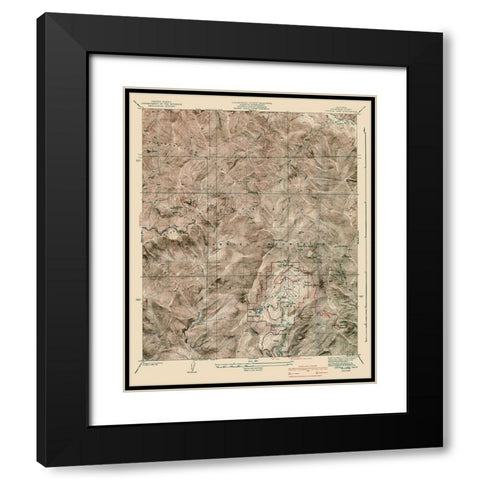 Crystal Lake California Quad - Nessler 1941 Black Modern Wood Framed Art Print with Double Matting by Nessler