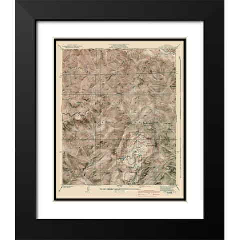 Crystal Lake California Quad - Nessler 1941 Black Modern Wood Framed Art Print with Double Matting by Nessler