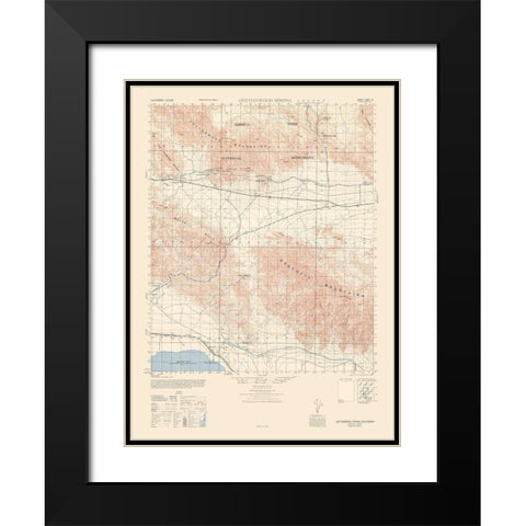 Cottonwood Springs Sheet - US Army 1944 Black Modern Wood Framed Art Print with Double Matting by US Army