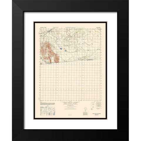 Coyote Wells Sheet - US Army 1944 Black Modern Wood Framed Art Print with Double Matting by US Army