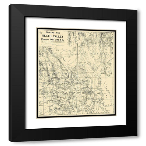 Death Valley Miner Salt Lake Railroad CA Black Modern Wood Framed Art Print with Double Matting by Crowell