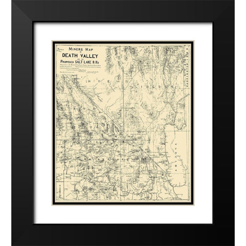 Death Valley Miner Salt Lake Railroad CA Black Modern Wood Framed Art Print with Double Matting by Crowell