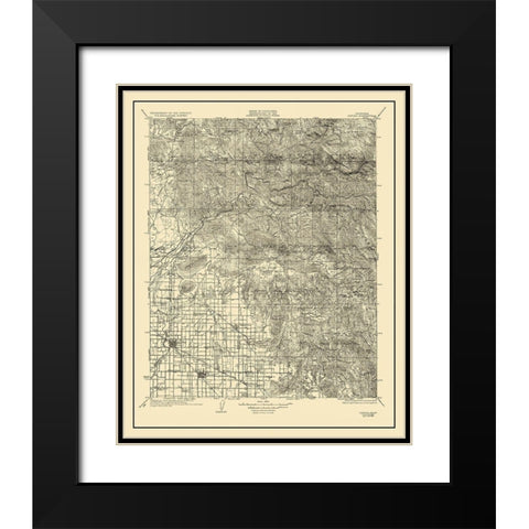Dinuba California Quad - USGS 1924 Black Modern Wood Framed Art Print with Double Matting by USGS