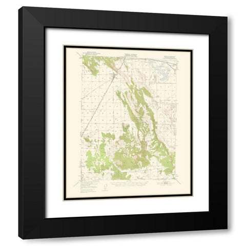 Dorris California Quad - USGS 1950 Black Modern Wood Framed Art Print with Double Matting by USGS
