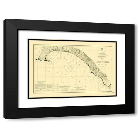 Drakes Bay - USGS 1883 Black Modern Wood Framed Art Print with Double Matting by USGS