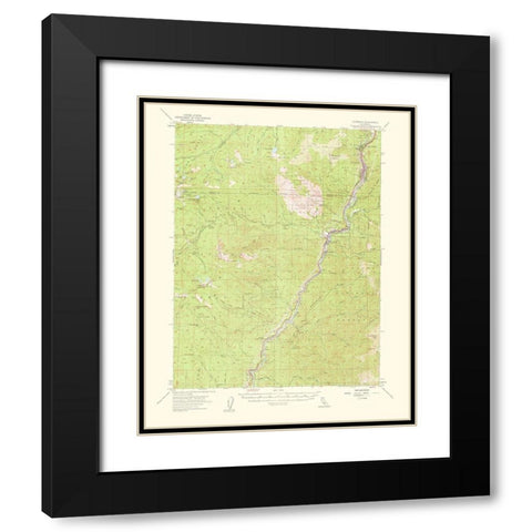 Dunsmuir California Quad - USGS 1960 Black Modern Wood Framed Art Print with Double Matting by USGS