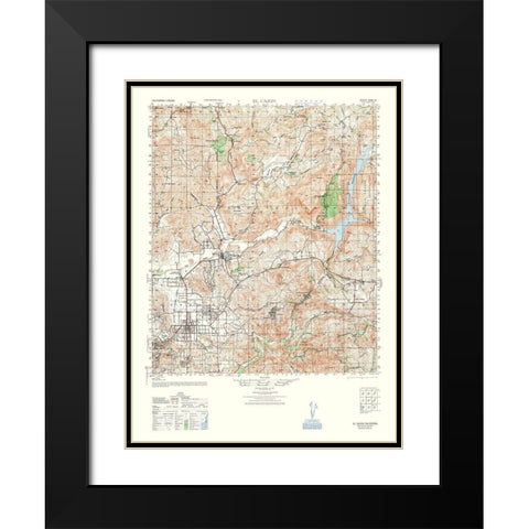 El Cajon Sheet - US Army 1948 Black Modern Wood Framed Art Print with Double Matting by US Army