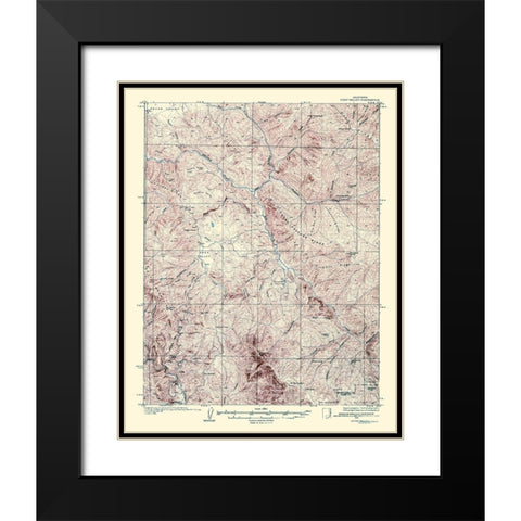 Eden Valley California Quad - USGS 1928 Black Modern Wood Framed Art Print with Double Matting by USGS