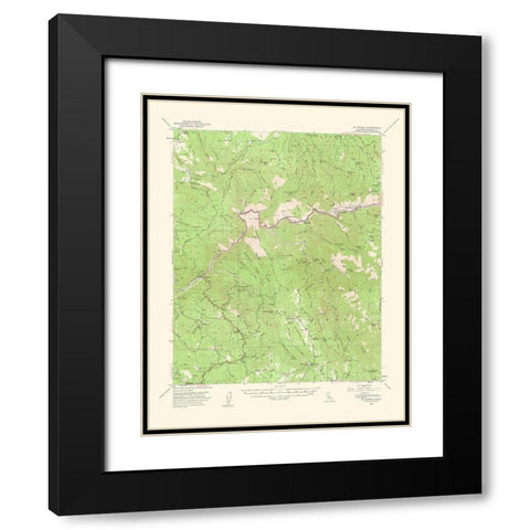 El Portal California Quad - USGS 1964 Black Modern Wood Framed Art Print with Double Matting by USGS
